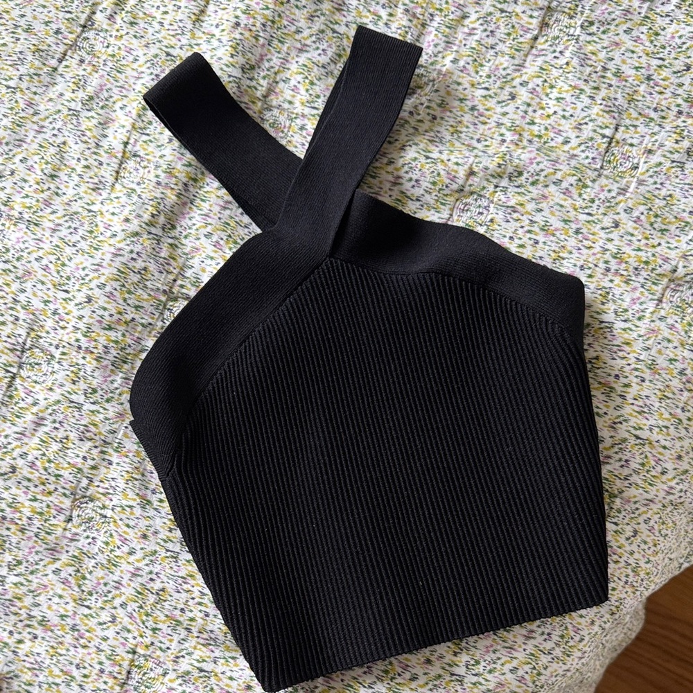 Babaton Black Ribbed Top